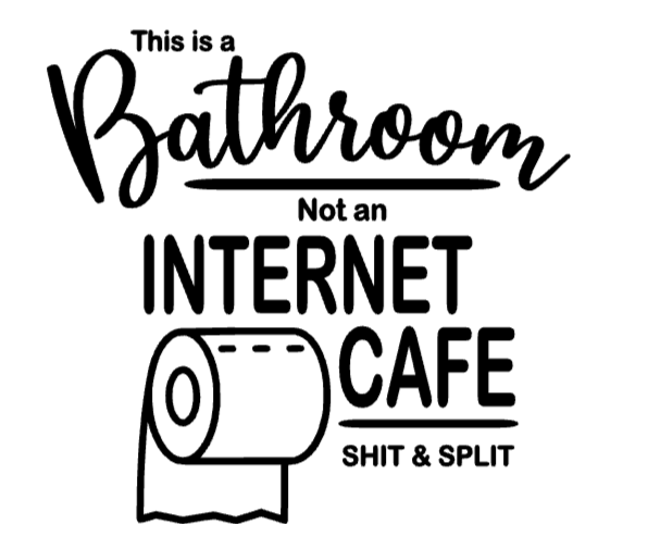 Back of toilet door decal