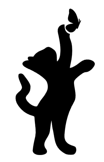 Cat reaching for butterfly