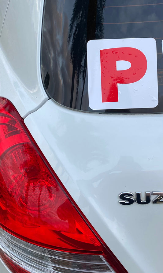 2x Red P's  or 2x Green P Plate stickers